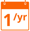 1 app per year icon orange