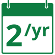 2 app per year icon green