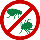 flea and tick icon Xout green