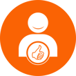 friendly technicians orange icon