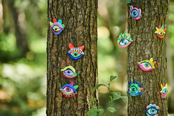 monster eyes on a tree - put together - ee