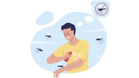 mosquito spray on arm