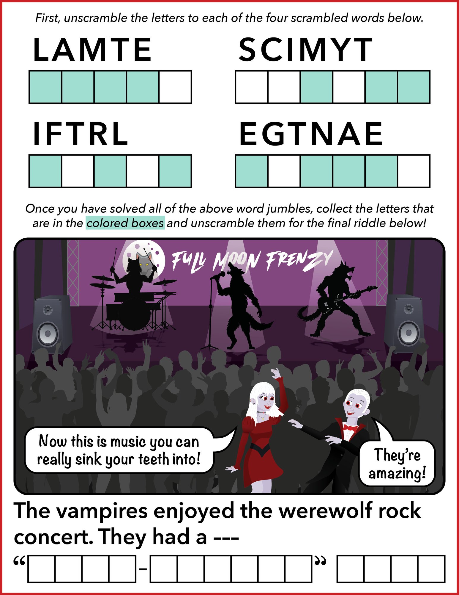 word jumble puzzle - layout - fangtastic time - fall 2025