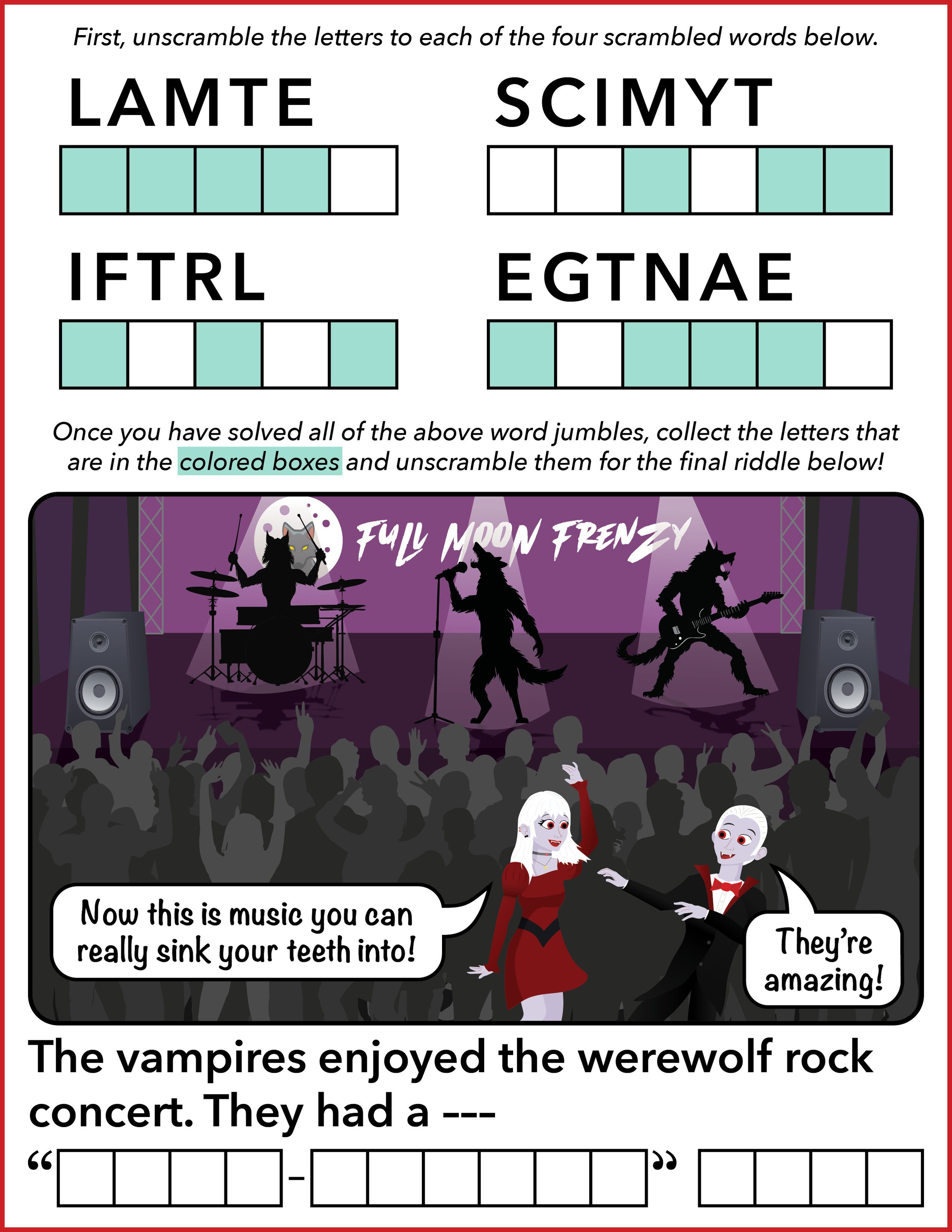 word jumble puzzle - layout - fangtastic time - fall 2025