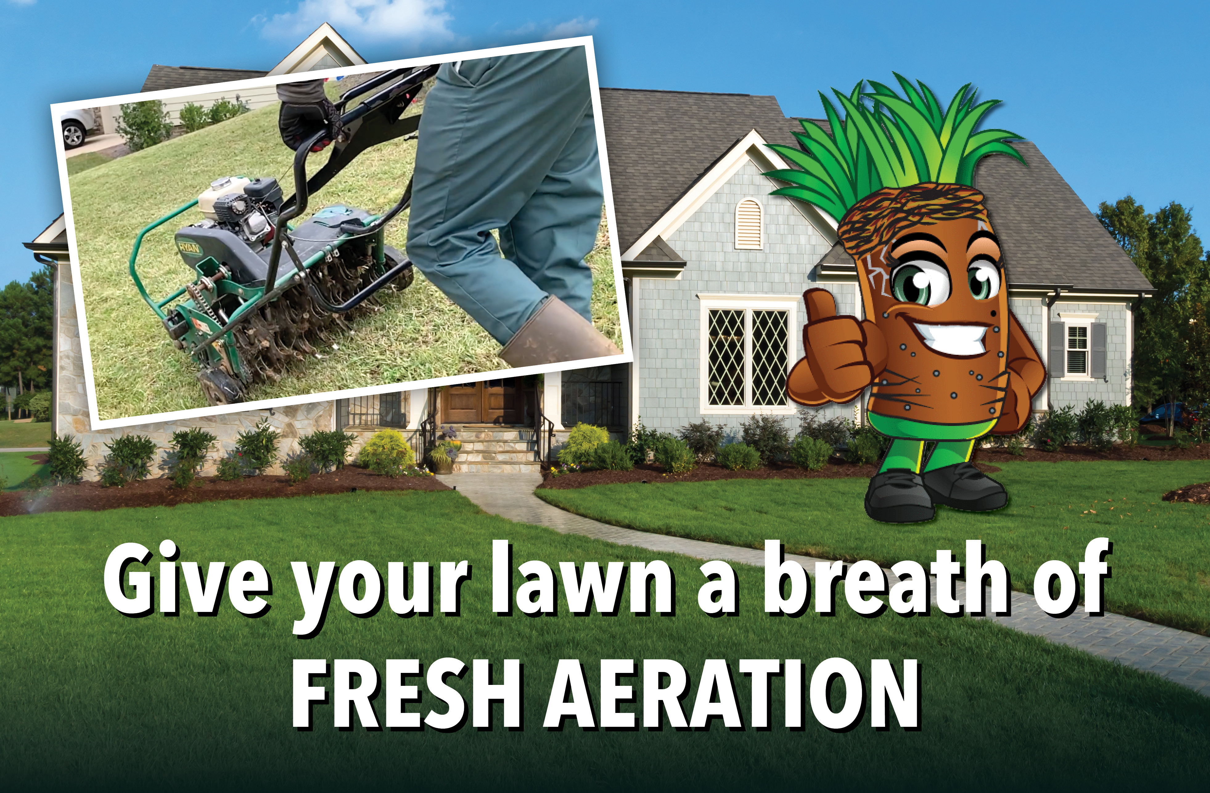 core aeration - give your lawn a breath of fresh aeration - tt